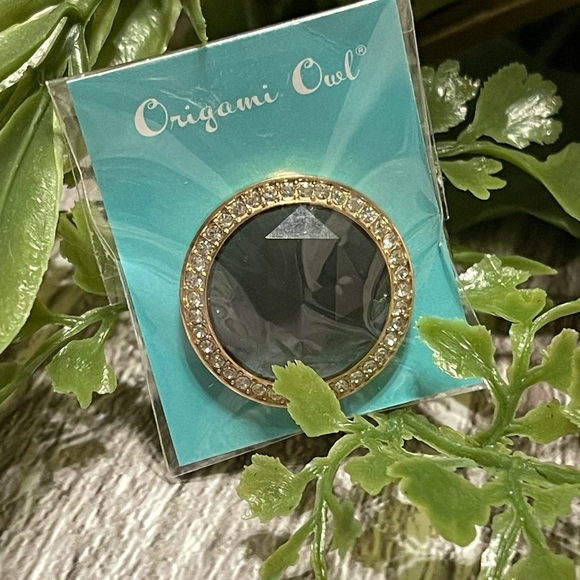 Origami Owl Medium Gold Pave Prism Face - Picture 2 of 2
